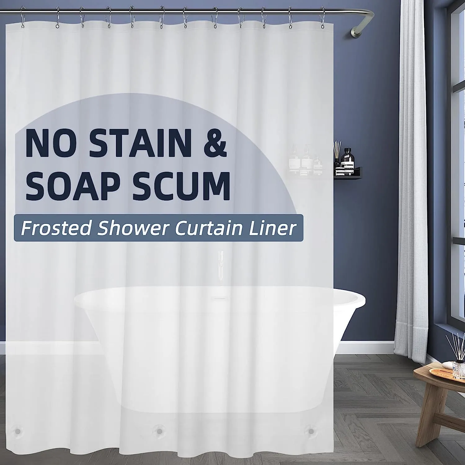 Titanker Clear Shower Curtain Liner, Lightweight PEVA Shower Curtain Liner for Bathroom