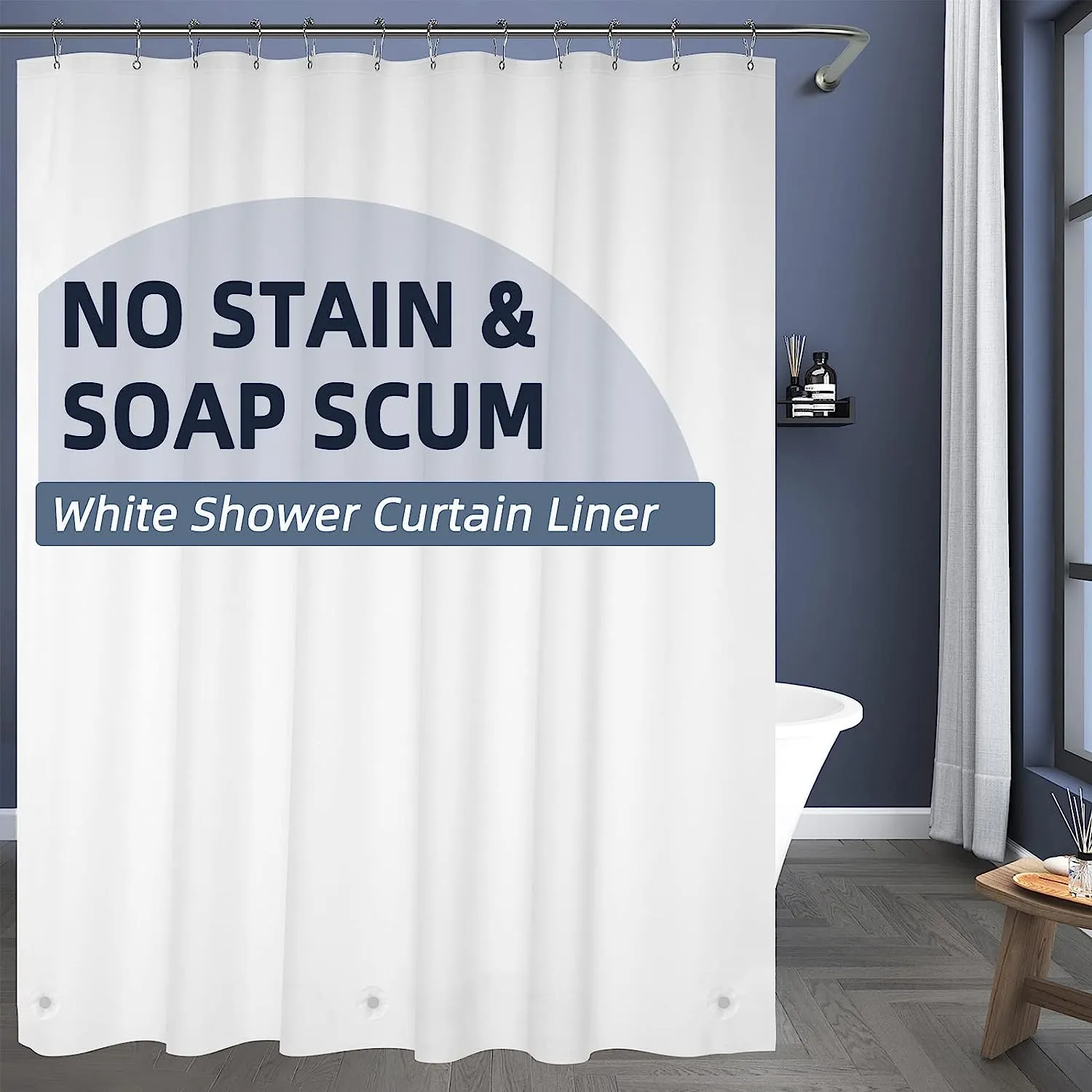 Titanker Clear Shower Curtain Liner, Lightweight PEVA Shower Curtain Liner for Bathroom