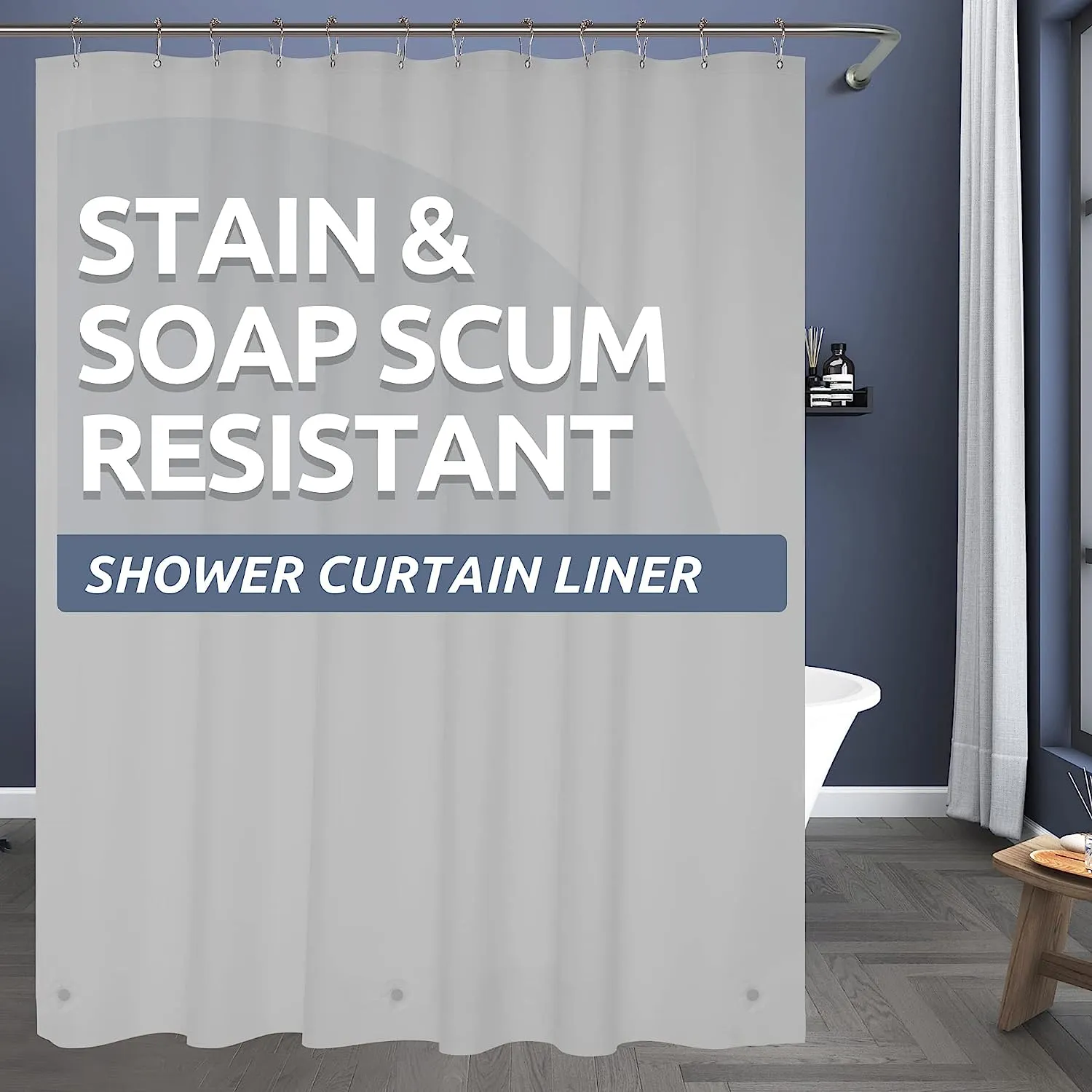 Titanker Clear Shower Curtain Liner, Lightweight PEVA Shower Curtain Liner for Bathroom
