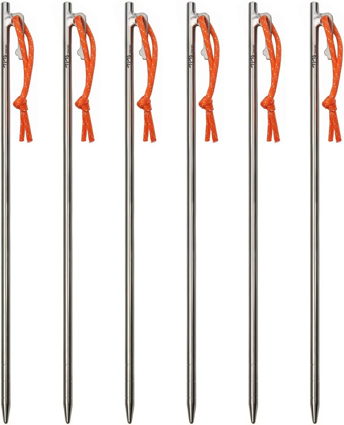 TiTo Titanium Tent Pegs Stakes Lightweight Snowfield Grassland Heavy Duty Tent Nails for Outdoor Camping Hiking and Plant Support Garden Stakes 4pcs/6pcs (8×350mm-6pcs)