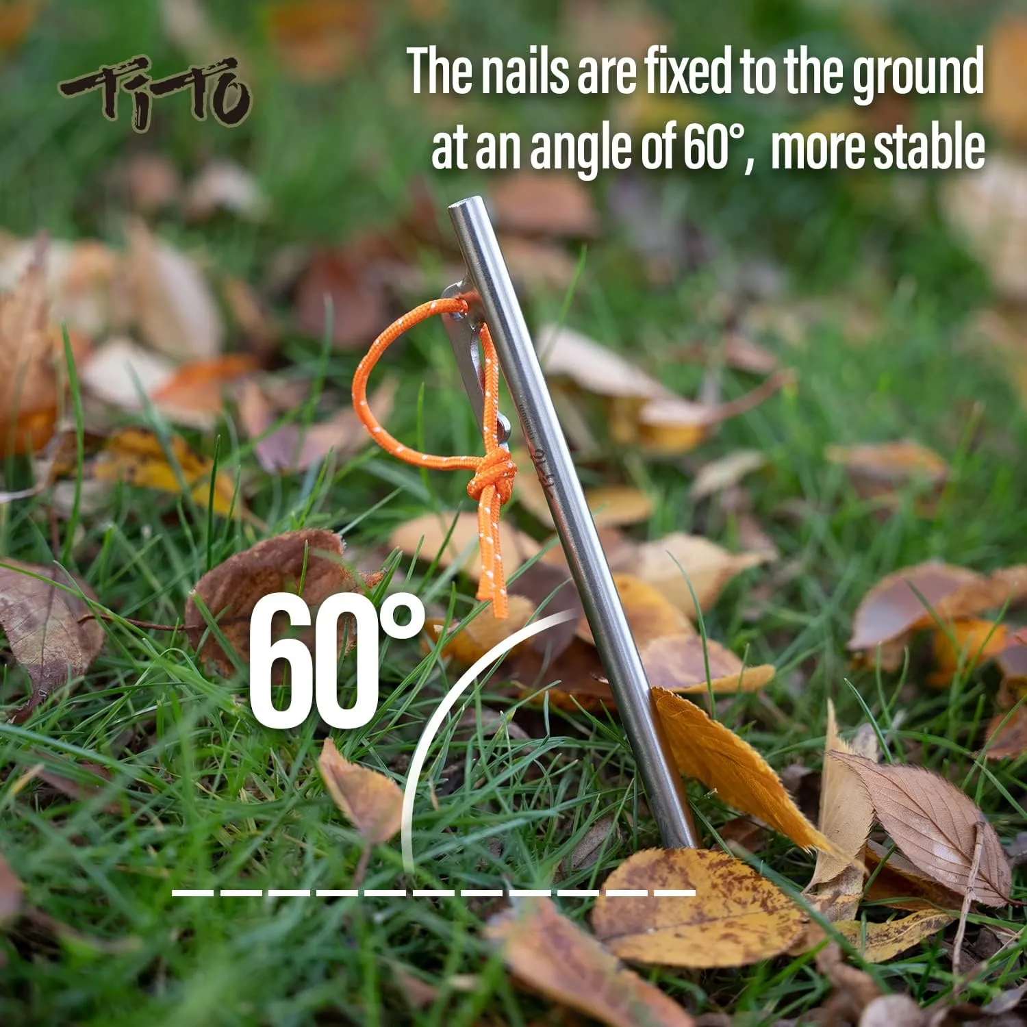 TiTo Titanium Tent Pegs Stakes Lightweight Snowfield Grassland Heavy Duty Tent Nails for Outdoor Camping Hiking and Plant Support Garden Stakes 4pcs/6pcs (8×350mm-6pcs)