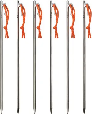 TiTo Titanium Tent Pegs Stakes Lightweight Snowfield Grassland Heavy Duty Tent Nails for Outdoor Camping Hiking and Plant Support Garden Stakes 4pcs/6pcs (8×350mm-6pcs)