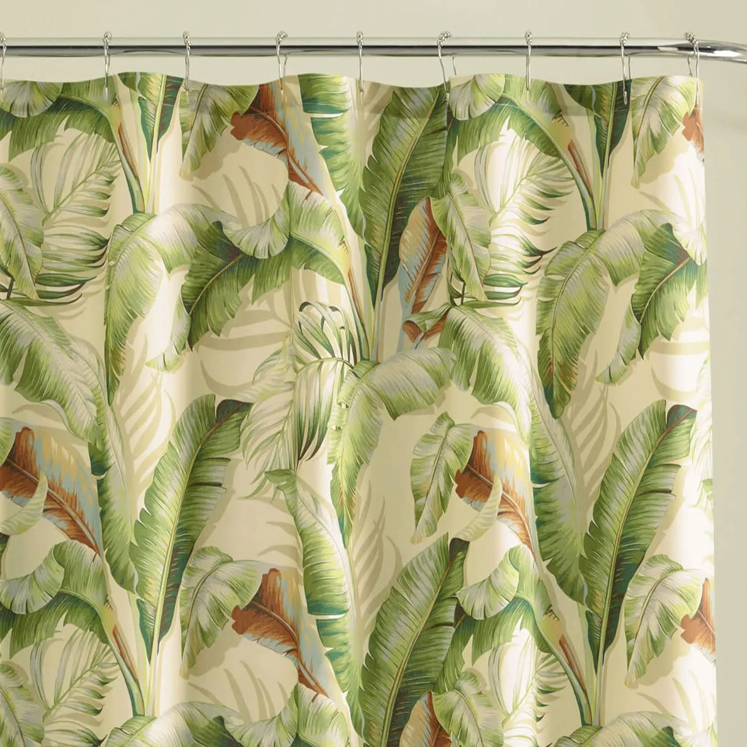 Tommy Bahama - Fabric Shower Curtain, Tropical Lightweight Style, Hook Holes Top (Palmiers Green, 72" x 84")