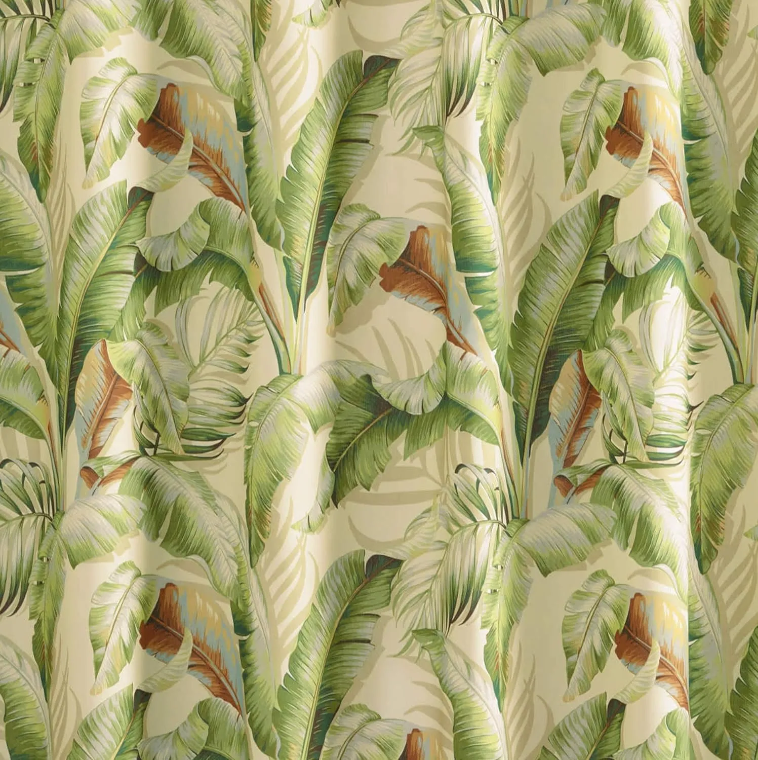 Tommy Bahama - Fabric Shower Curtain, Tropical Lightweight Style, Hook Holes Top (Palmiers Green, 72" x 84")