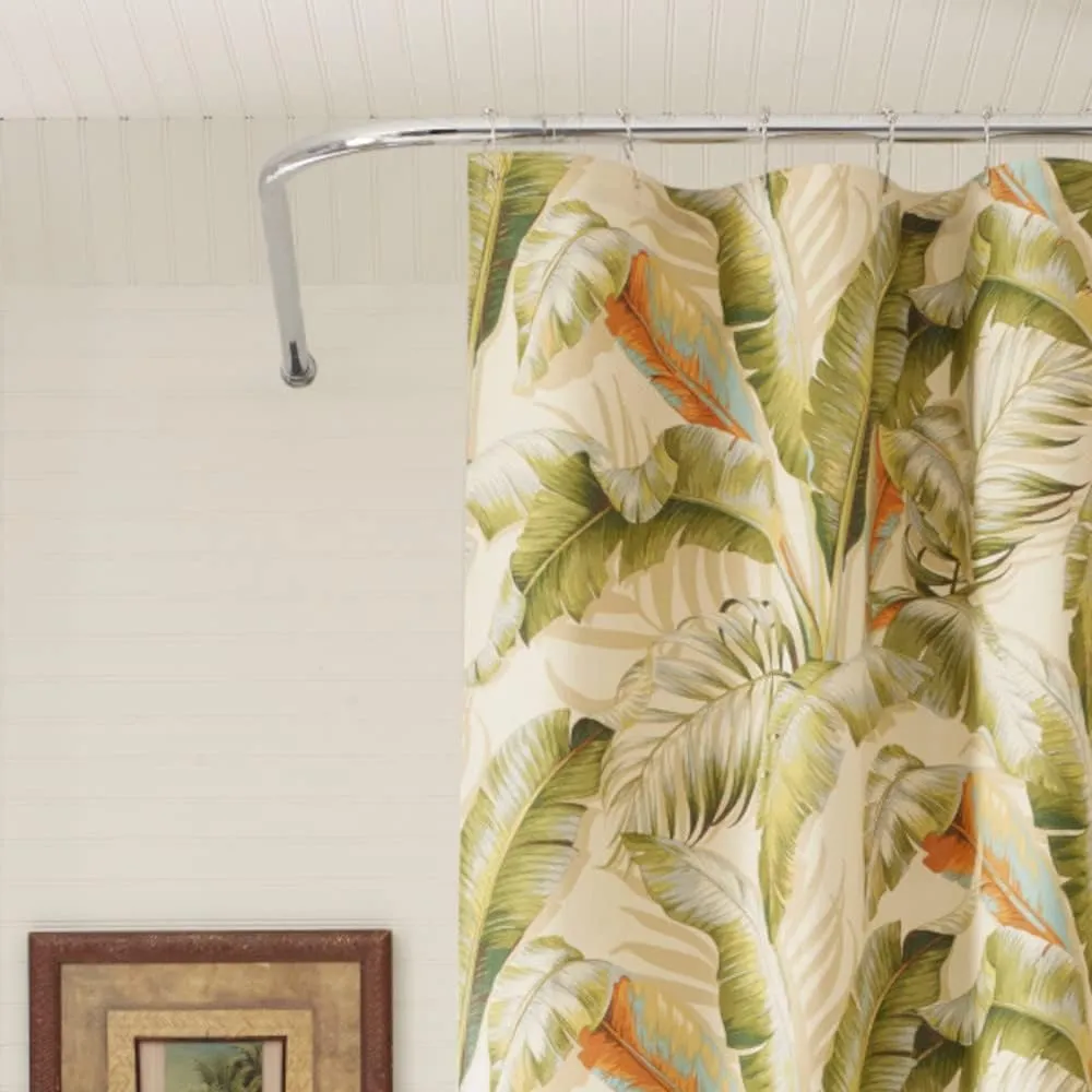 Tommy Bahama - Fabric Shower Curtain, Tropical Lightweight Style, Hook Holes Top (Palmiers Green, 72" x 84")