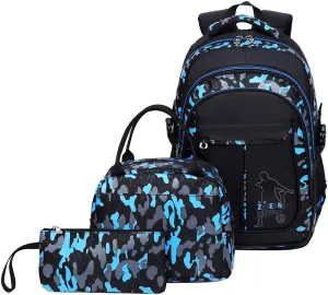 TONLEN School Backpack and Lunch Bag Set for Boys Heavy Duty Middle Elementary Children's Book Bag