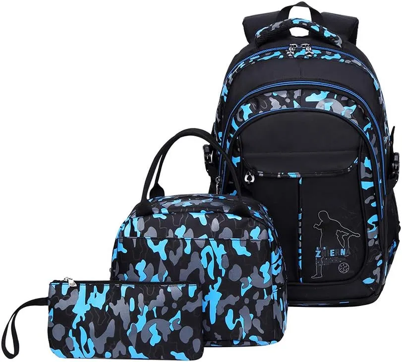 TONLEN School Backpack and Lunch Bag Set for Boys Heavy Duty Middle Elementary Children's Book Bag