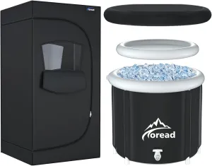 TOREAD Sauna and Cold Plunge Combo-2024 Portable Steam Sauna for Home,Personal Sauna Steam Sauna Tent at Home and Portable Ice Bath Tub-87gal Portable Cold Plunge Tub with Carry Bag