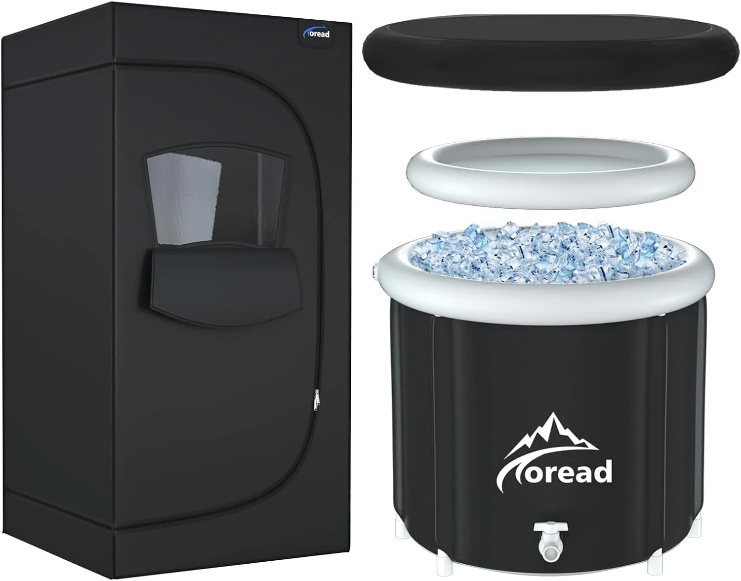 TOREAD Sauna and Cold Plunge Combo-2024 Portable Steam Sauna for Home,Personal Sauna Steam Sauna Tent at Home and Portable Ice Bath Tub-87gal Portable Cold Plunge Tub with Carry Bag