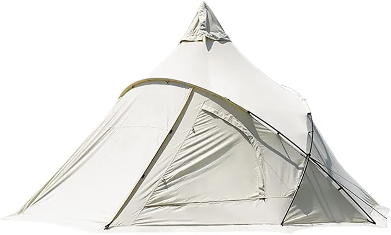 Tower Post Bell Tent,Cozy House Outdoor Waterproof,Teepee Tent for Adults 4-6 Person Family Camping Tent,Double Layer Party Family Vacation