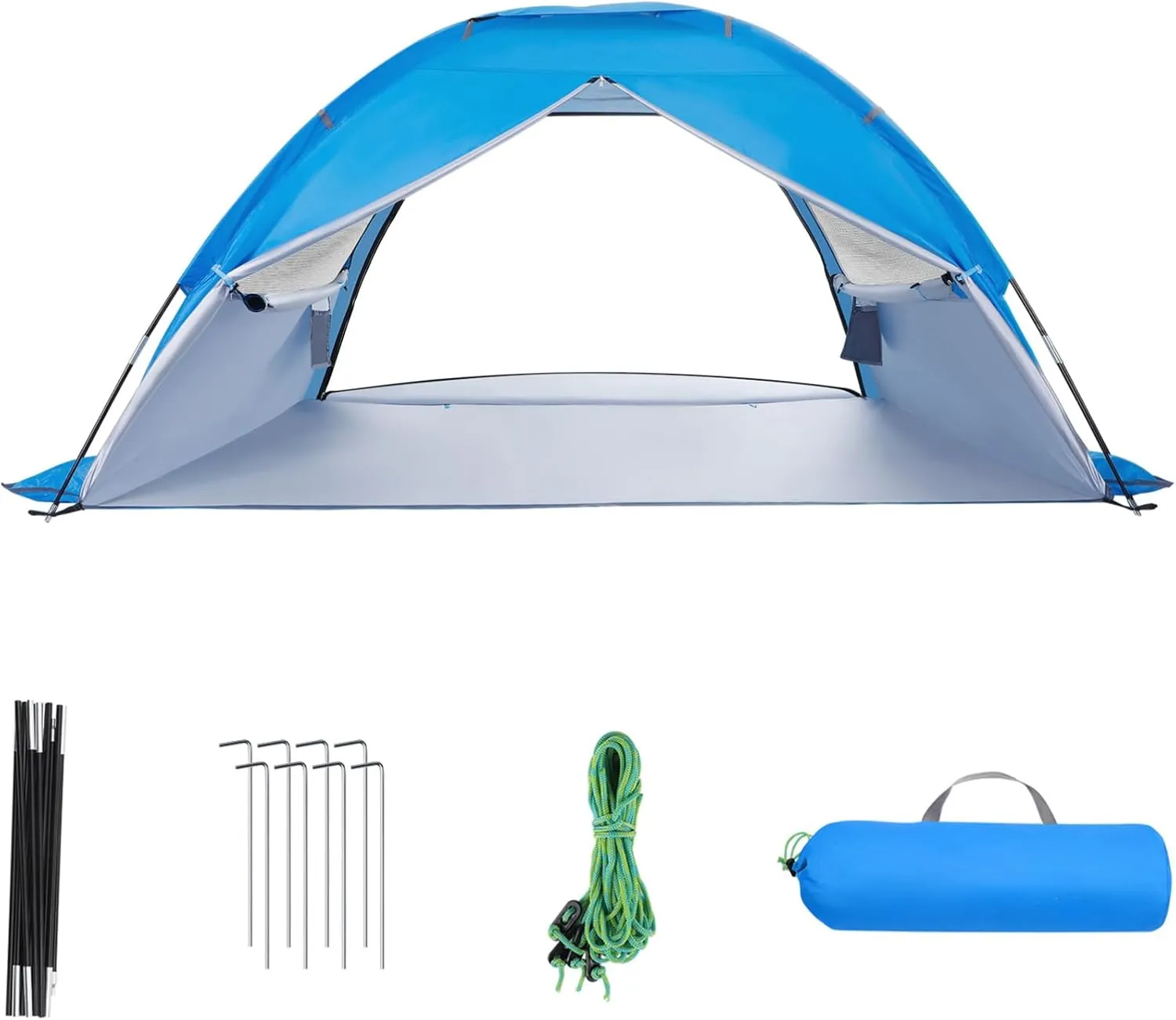 TOYANDONA Beach Tent Sun Shelter, for 3/4-5/6-7/8-10 Person with UPF 50＋ UV Protection, Lightweight & Easy Setup Beach Shade Canopy, Portable Shade Tent