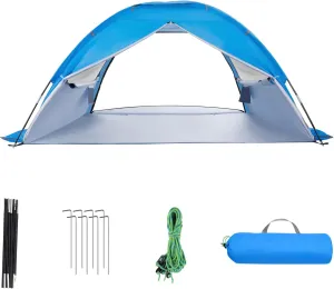 TOYANDONA Beach Tent Sun Shelter, for 3/4-5/6-7/8-10 Person with UPF 50＋ UV Protection, Lightweight & Easy Setup Beach Shade Canopy, Portable Shade Tent