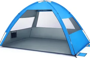TOYANDONA Large Pop Up Beach Tent - Beach Shade Tent Sun Shelter Portable Lightweight for Vacation Hiking Camping (Dark Blue)
