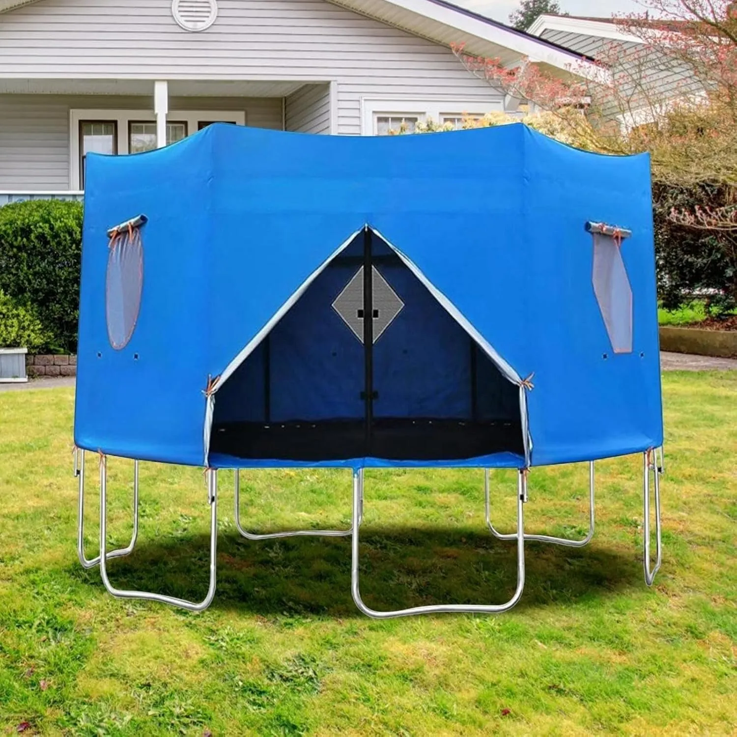Trampoline Tent, 6FT/8FT/10FT/12FT/14FT/15FT Trampoline Tent Cover, Waterproof Oxford Trampoline Canopy, Trampoline Sun Shade for 6 Straight Pole Round Trampoline