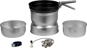 Trangia - 25-3 Ultralight Camping Cookset | Includes: Gas Stove, 2 Pots, 1 Frypan, Upper & Lower Windshields, Pot Gripper, & Strap