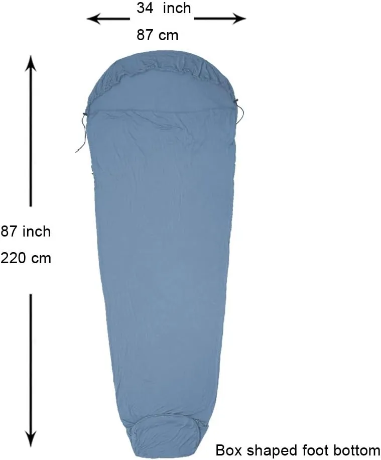Travel Sheets for Hotel, Rayon Derived from Bamboo, Stretchy Sleep Sack for Adults, Warm Weather/Summer Sleeping Bag Liner for Camping and Travel, Rectangular with Pillow Pocket, Mummy, Cooling Sheets