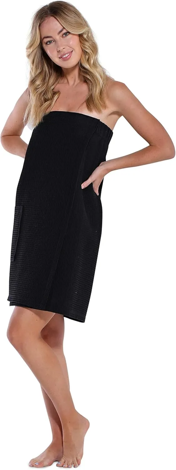 Turquaz Lightweight Knee Length Waffle Robes For Women Spa Bath Waffle