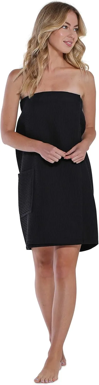 Turquaz Lightweight Knee Length Waffle Robes For Women Spa Bath Waffle