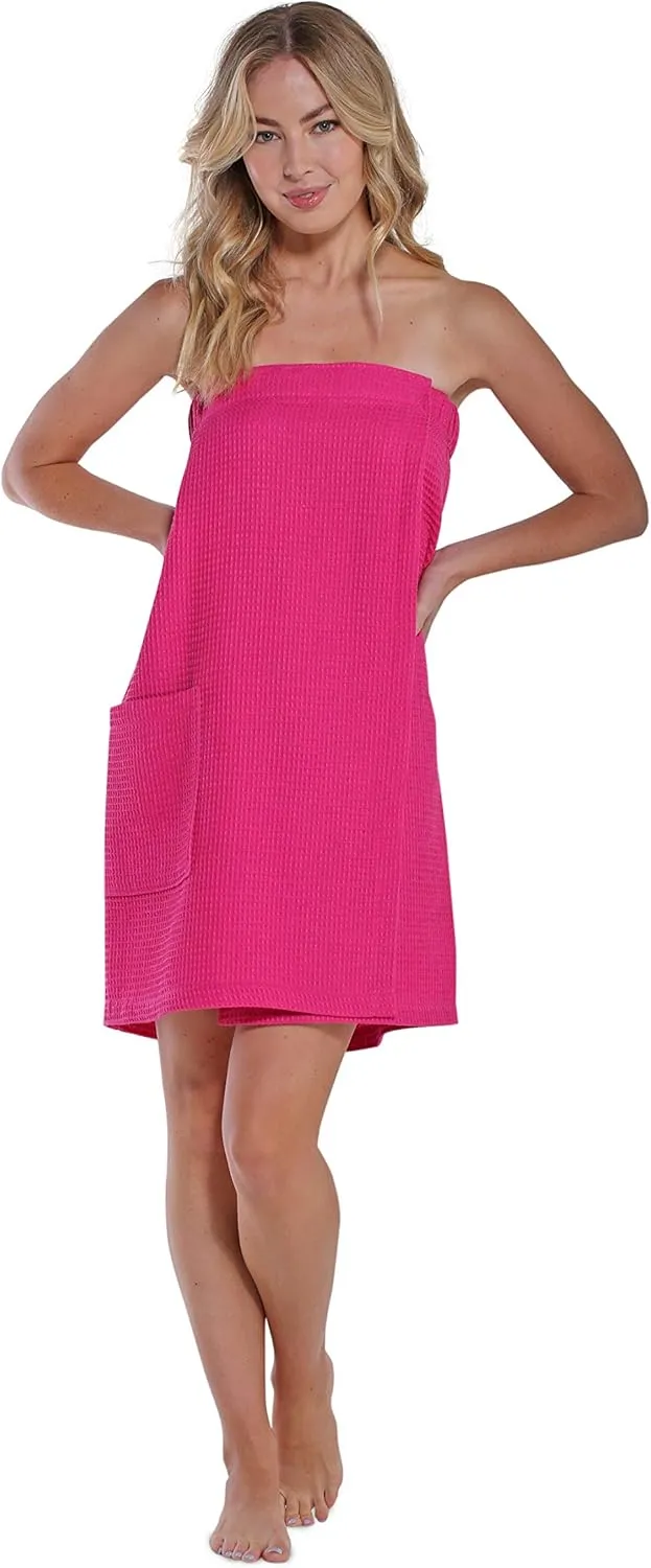 Turquaz Lightweight Knee Length Waffle Robes For Women Spa Bath Waffle