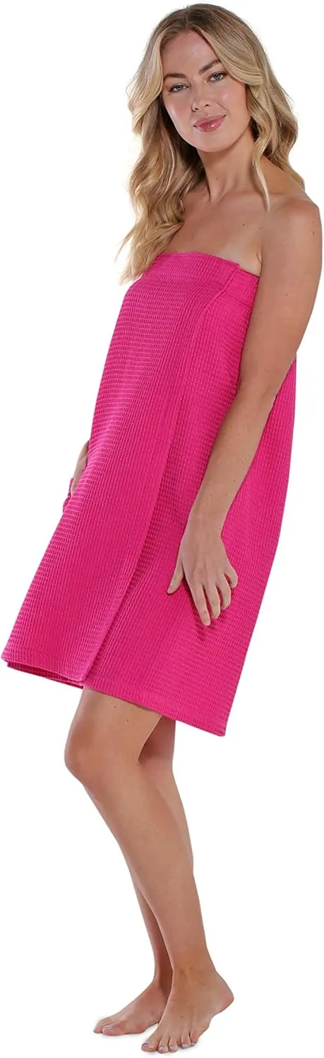 Turquaz Lightweight Knee Length Waffle Robes For Women Spa Bath Waffle