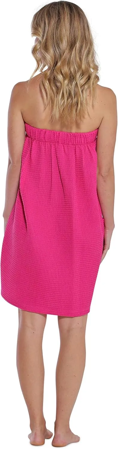 Turquaz Lightweight Knee Length Waffle Robes For Women Spa Bath Waffle
