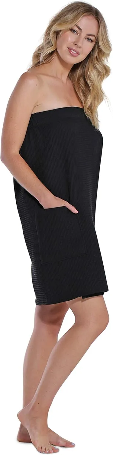 Turquaz Lightweight Knee Length Waffle Robes For Women Spa Bath Waffle