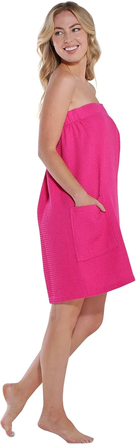 Turquaz Lightweight Knee Length Waffle Robes For Women Spa Bath Waffle