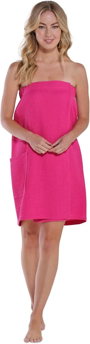 Turquaz Lightweight Knee Length Waffle Robes For Women Spa Bath Waffle