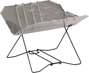 UG-91 Barbecue Stove, Grill, Bonfire Stand, Shell, Fire Pit, 400 Stainless Steel, Includes 2 Rods and Storage Bag