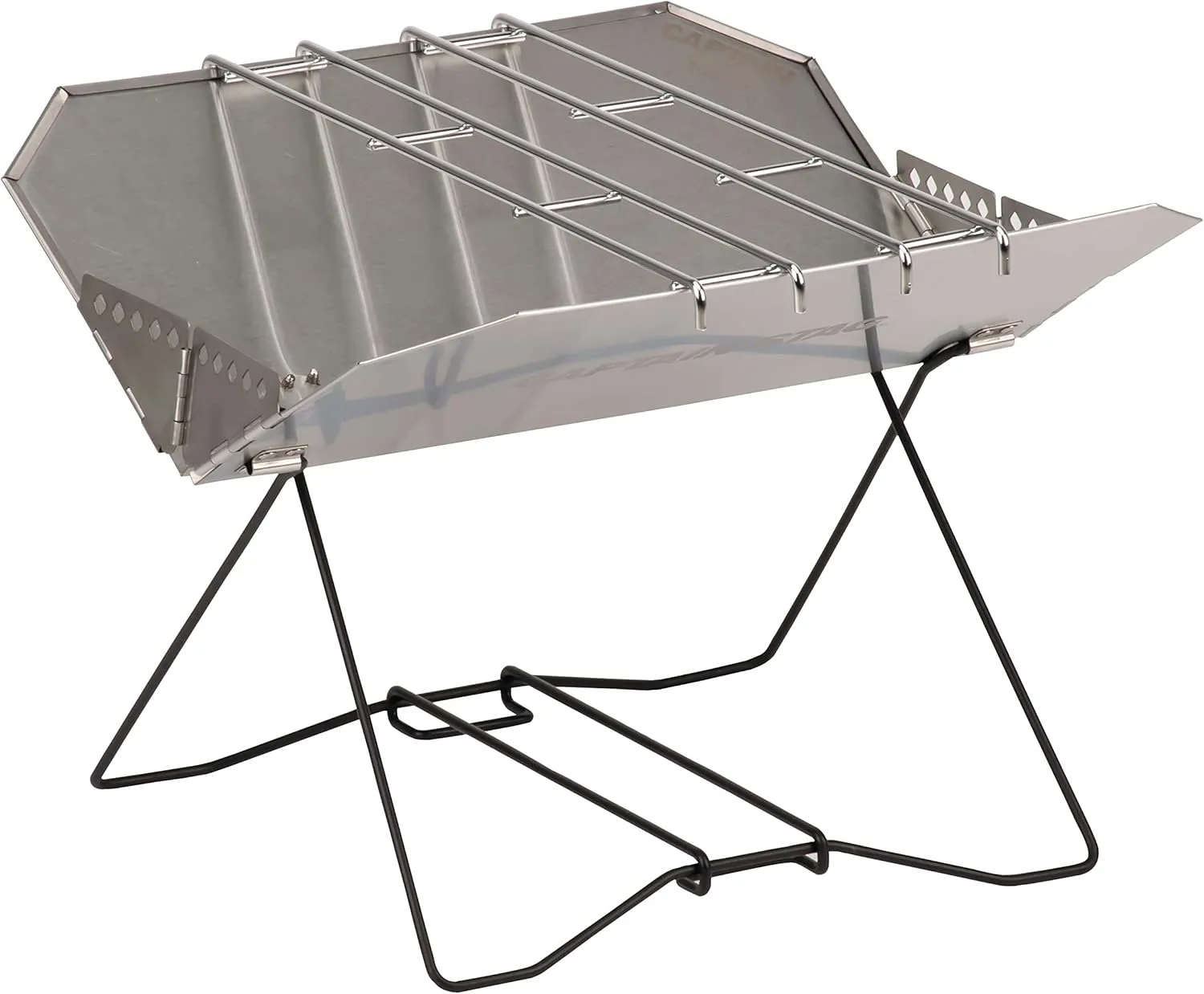 UG-91 Barbecue Stove, Grill, Bonfire Stand, Shell, Fire Pit, 400 Stainless Steel, Includes 2 Rods and Storage Bag