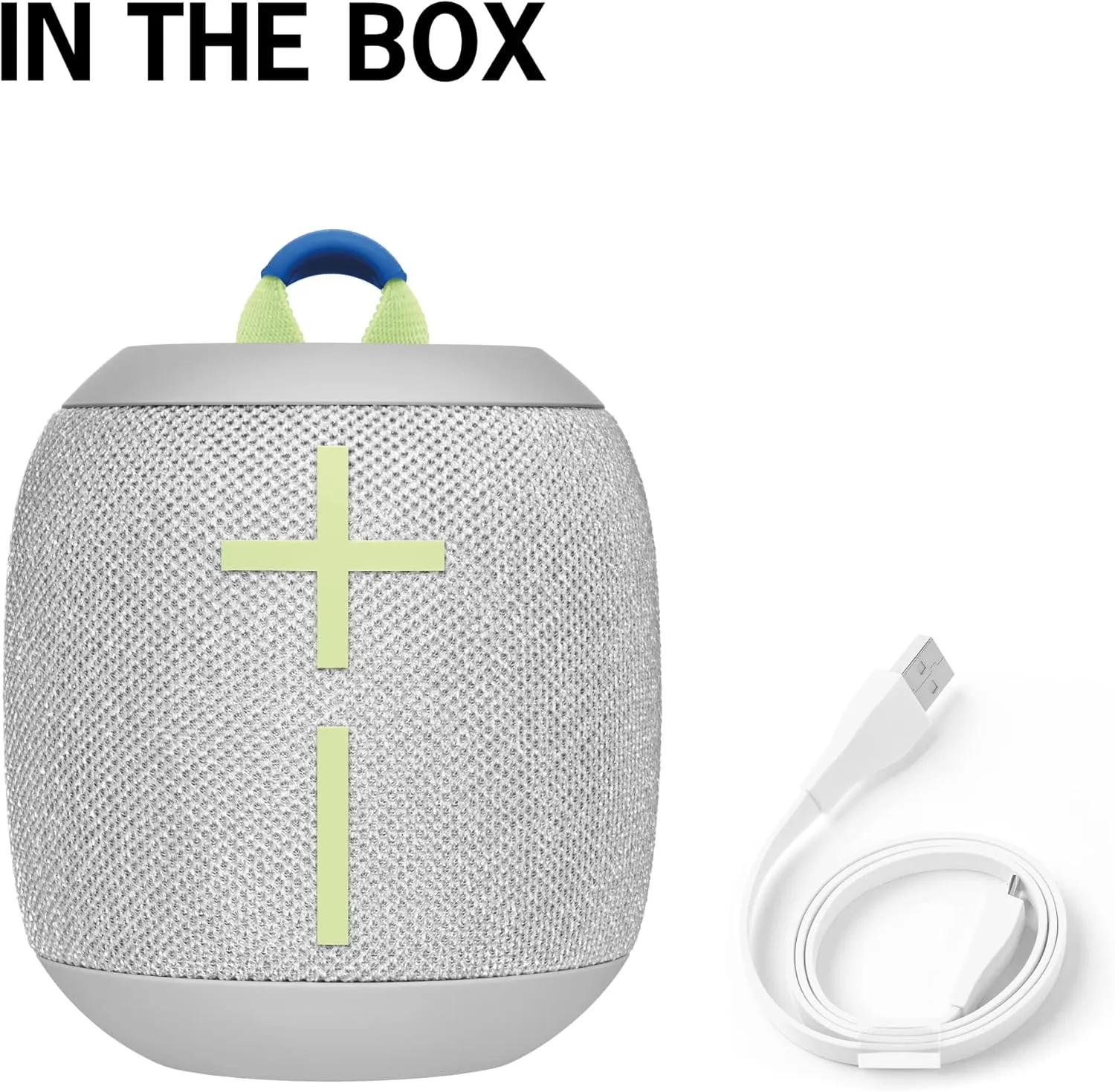 Ultimate Ears WONDERBOOM 3, Small Portable Wireless Bluetooth Speaker, Big Bass 360-Degree Sound for Outdoors, Waterproof, Dustproof IP67, Floatable, 131 ft Range - Joyous Brights Grey