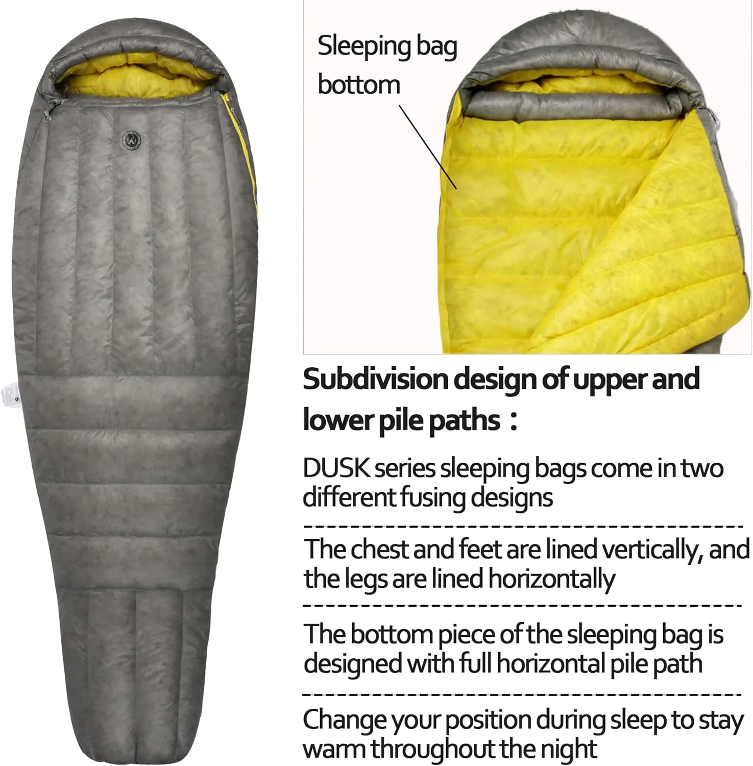 Ultralight Down Mummy Sleeping Bag,Duck Down 800 FP,IFlex7D Tear Resistant Waterproof Nylon,with Anti-Clip Zipper,Compression Bag,Storage Bag,Splicable,for Backpacking,Campers