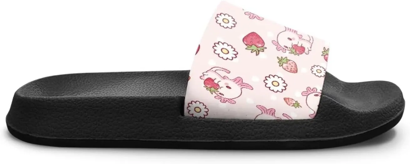UNICEU Cute Animal Print House Slippers for Kids Comfortable Slip On Shower Shoes Lightweight Non-Slip Slides Sandals