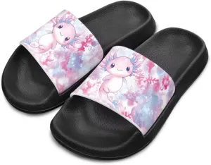 UNICEU Cute Animal Print House Slippers for Kids Comfortable Slip On Shower Shoes Lightweight Non-Slip Slides Sandals