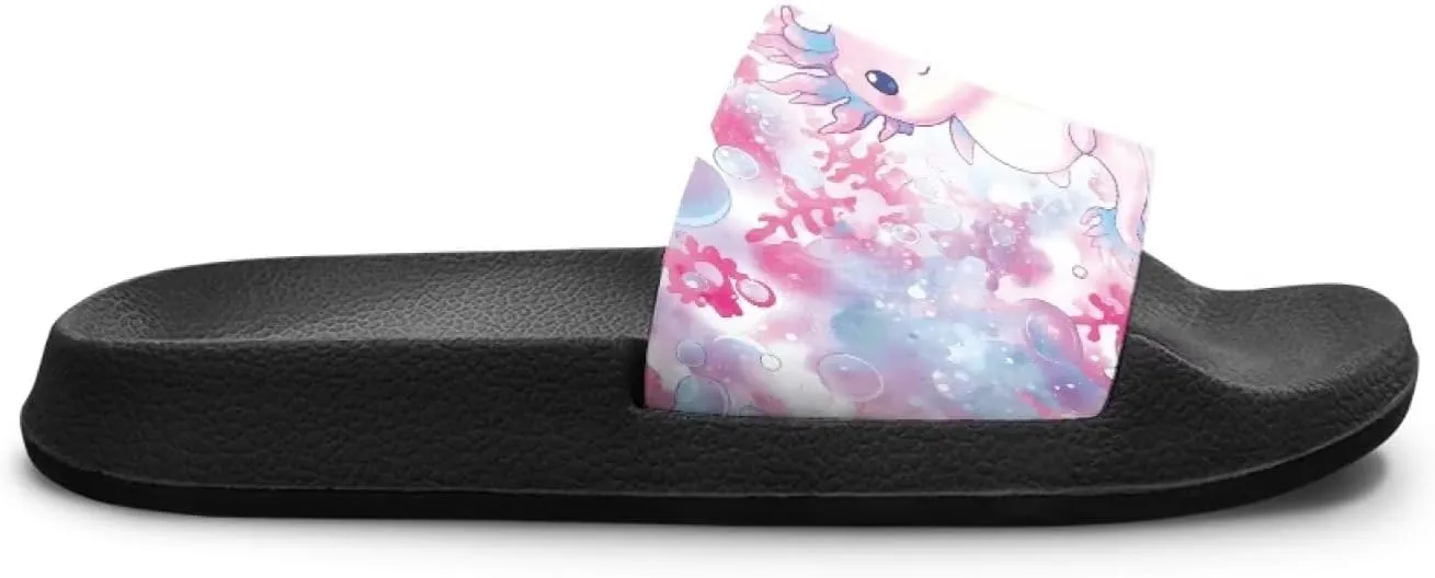 UNICEU Cute Animal Print House Slippers for Kids Comfortable Slip On Shower Shoes Lightweight Non-Slip Slides Sandals