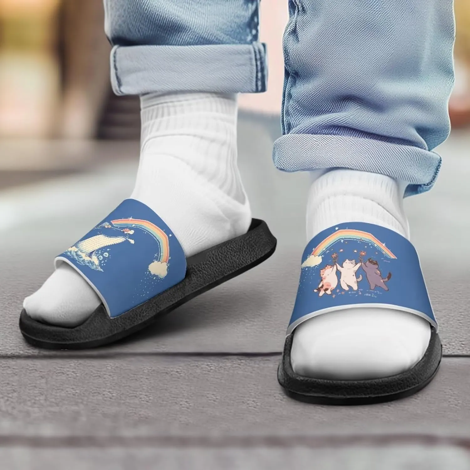 UNICEU Kids House Slippers Comfortable Open Toe Slides Sandals Girls Boys Slip On Lightweight Casual Shower Shoes