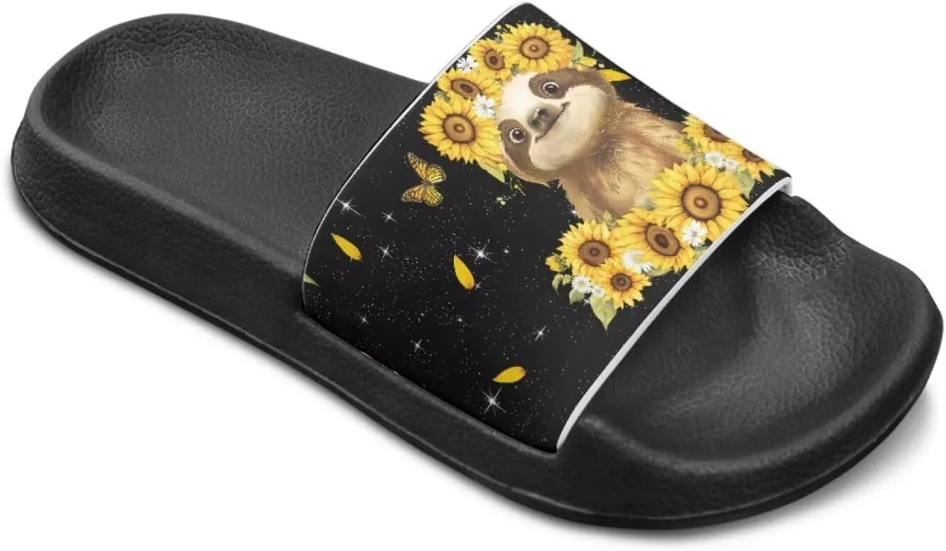 UNICEU Kids Slippers Slip-On Open Toe Quick Drying Slides Sandals Girls Boys Casual Non-Slip Lightweight Shower Shoes