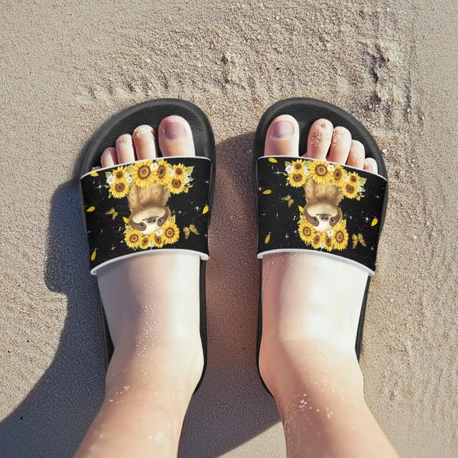 UNICEU Kids Slippers Slip-On Open Toe Quick Drying Slides Sandals Girls Boys Casual Non-Slip Lightweight Shower Shoes