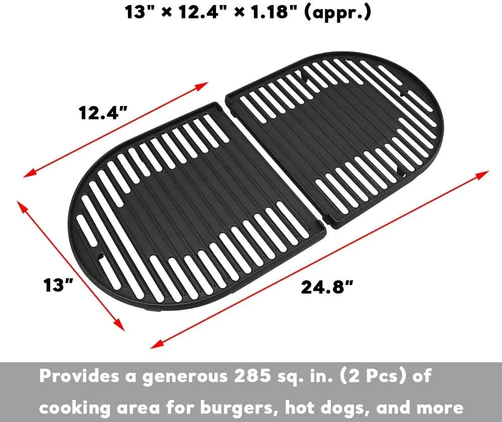 Uniflasy Cast Iron Grill Cooking Grates for Coleman Roadtrip Swaptop Grills LX LXE LXX, 2 Pack
