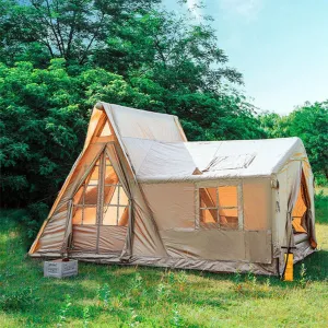 UNISTRENGH Waterproof Pop Up Cotton Inflatable Tent Outdoor 5-8 People Thickened Rainproof Camping Tent Large Space Roof Tent