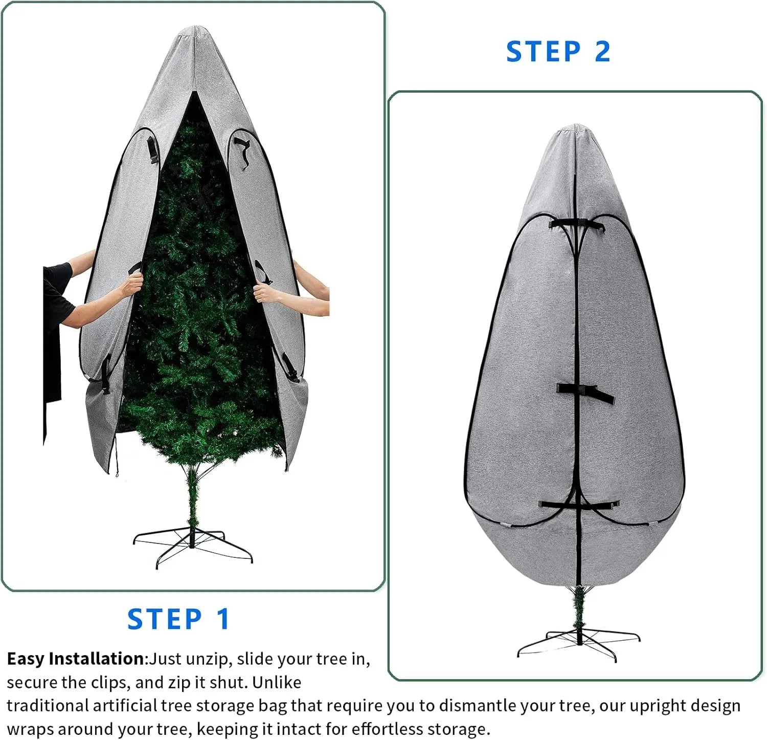 Upright Christmas Tree Storage Bag 7 Ft, Christmas Tree Cover for Upright Storage Fit 7 Ft, 7FT Christmas Tree Storage Bag
