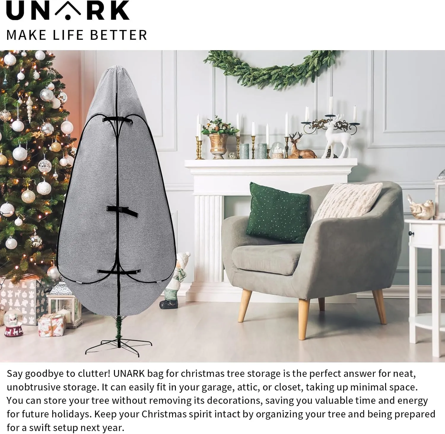 Upright Christmas Tree Storage Bag 7 Ft, Christmas Tree Cover for Upright Storage Fit 7 Ft, 7FT Christmas Tree Storage Bag