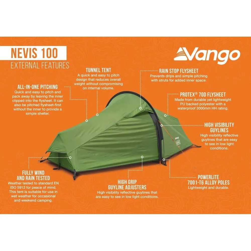 Vango Nevis 100 Pamir Green 1 Person Tent