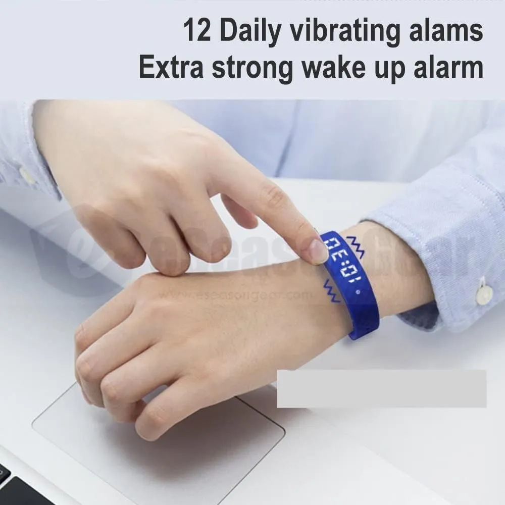 VB80 12 Alarm Vibrating Watch, Silent Vibration Shake Wake ADHD Medication Reminder