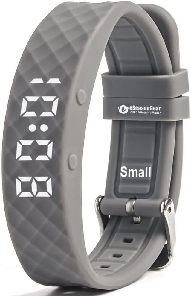 VB80 12 Alarm Vibrating Watch, Silent Vibration Shake Wake ADHD Medication Reminder