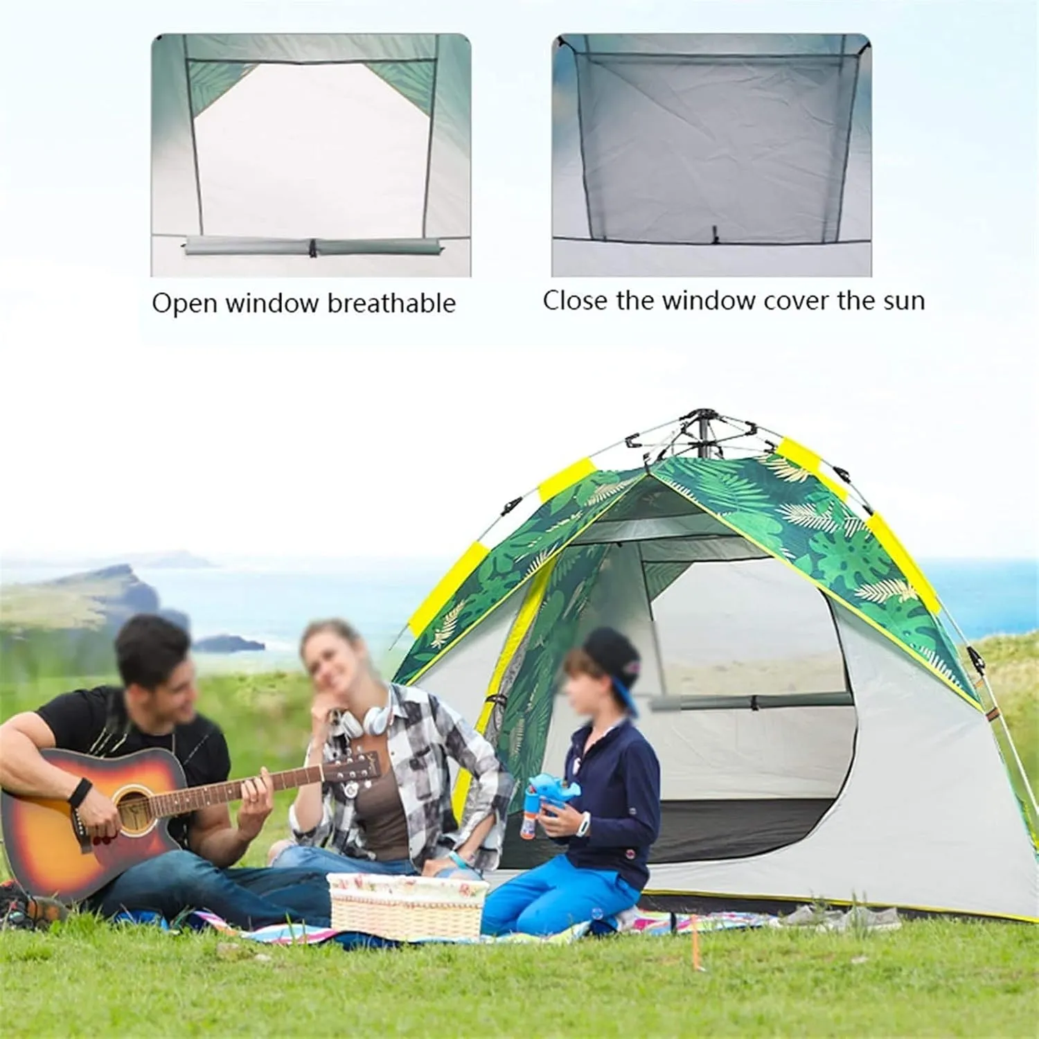 VejiA Tent Waterproof Anti- Tent Automatic Quick Setup Family Tent Outdoor Camping Tent able Tents Two Layer Tents Sunshade Outdoor