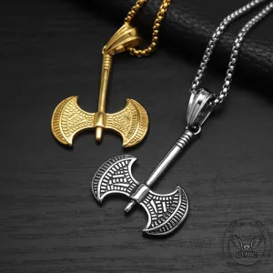 Viking Battle Axe Stainless Steel Pendant