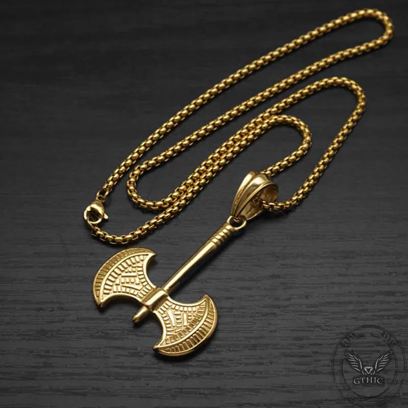 Viking Battle Axe Stainless Steel Pendant