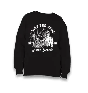 Viking Warrior Axe and Helmet Kid's Black Sweatshirt