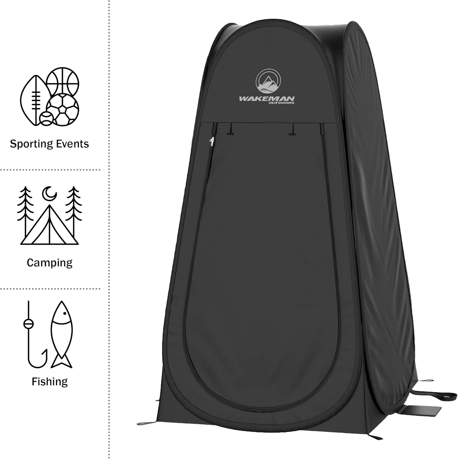 Wakeman Tents 2-Person Tent with Removable Rain Fly and Carry Bag - Includes Pop-Up Privacy Tent, Dressing Room, or Portable Shower - Camping Gear by Wakeman